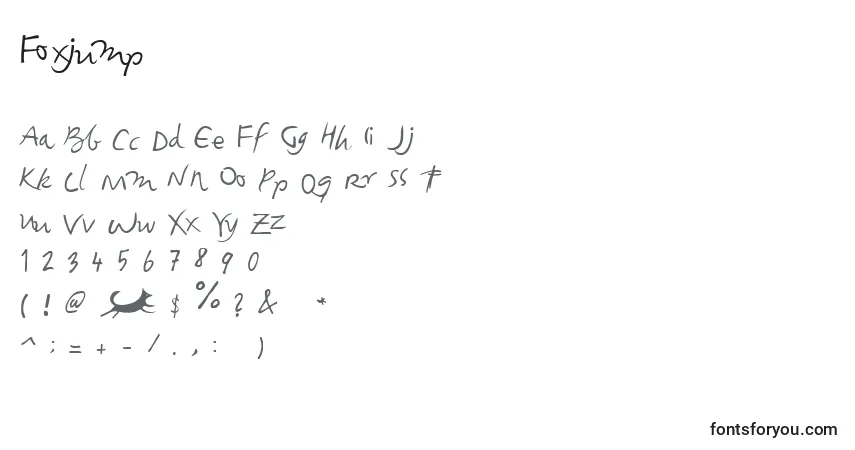 Schriftart Foxjump – Alphabet, Zahlen, spezielle Symbole
