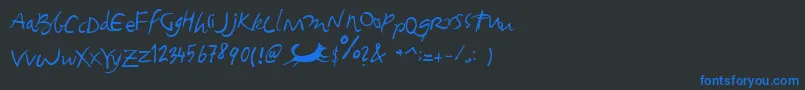 Foxjump-Schriftart – Blaue Schriften auf schwarzem Hintergrund
