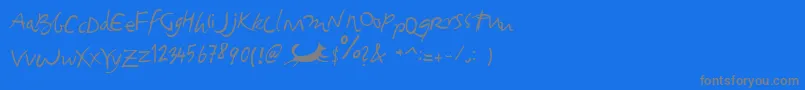 Foxjump-Schriftart – Graue Schriften auf blauem Hintergrund