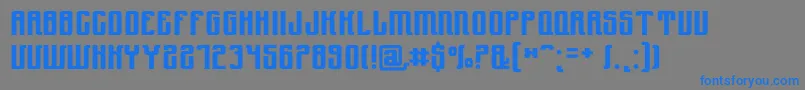 フォントYndu – 灰色の背景に青い文字