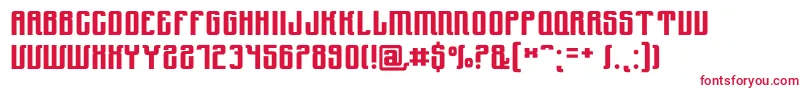 フォントYndu – 白い背景に赤い文字