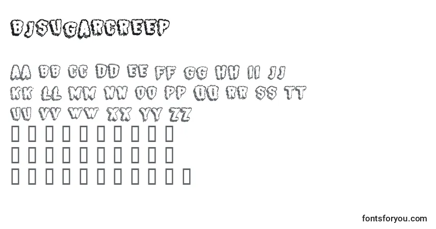 Fuente BjSugarcreep - alfabeto, números, caracteres especiales