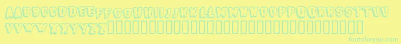 BjSugarcreep Font – Green Fonts on Yellow Background