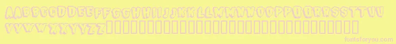 BjSugarcreep Font – Pink Fonts on Yellow Background