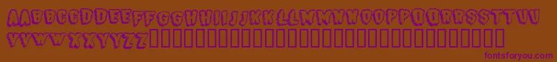 BjSugarcreep-Schriftart – Violette Schriften auf braunem Hintergrund