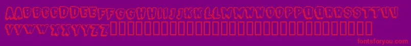 BjSugarcreep-Schriftart – Rote Schriften auf violettem Hintergrund