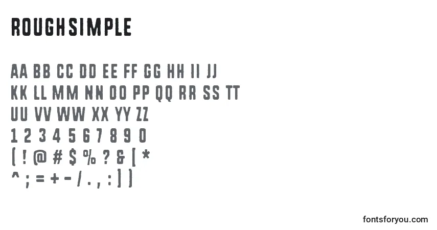RoughSimple-fontti – aakkoset, numerot, erikoismerkit