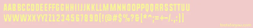 RoughSimple-Schriftart – Gelbe Schriften auf rosa Hintergrund
