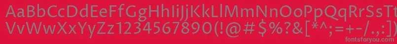 フォントProzalibreRegular – 赤い背景に灰色の文字