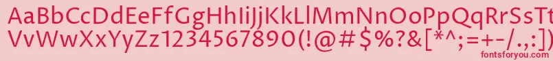 ProzalibreRegular Font – Red Fonts on Pink Background