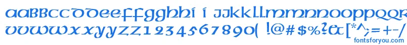 フォントMcleudc – 白い背景に青い文字