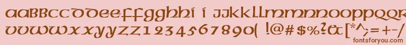 Czcionka Mcleudc – brązowe czcionki na różowym tle