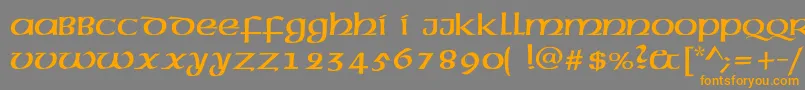フォントMcleudc – オレンジの文字は灰色の背景にあります。