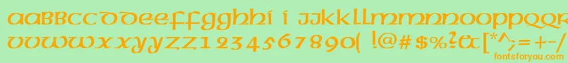 Mcleudc Font – Orange Fonts on Green Background