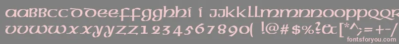 フォントMcleudc – 灰色の背景にピンクのフォント