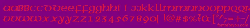 フォントMcleudc – 紫の背景に赤い文字