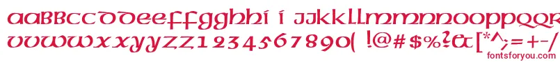 フォントMcleudc – 白い背景に赤い文字