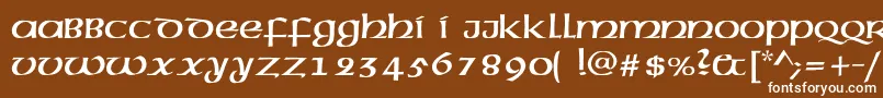 フォントMcleudc – 茶色の背景に白い文字