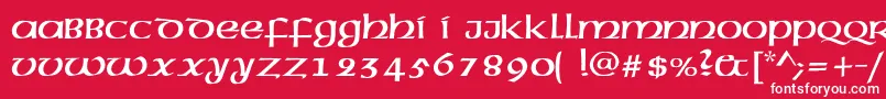 フォントMcleudc – 赤い背景に白い文字