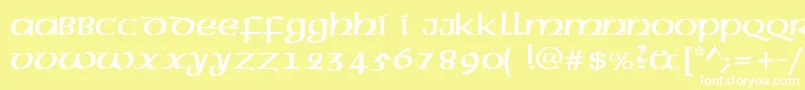 フォントMcleudc – 黄色い背景に白い文字