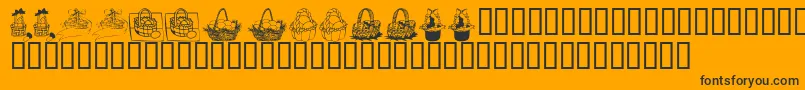 Fonte KrEasterBaskets – fontes pretas em um fundo laranja