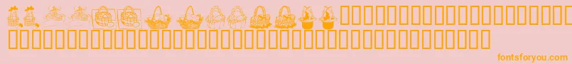 KrEasterBaskets-Schriftart – Orangefarbene Schriften auf rosa Hintergrund