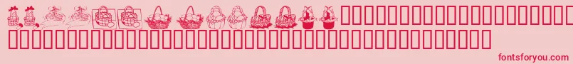 KrEasterBaskets Font – Red Fonts on Pink Background