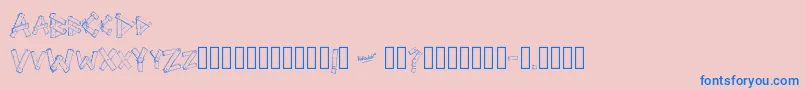 Czcionka SriPapan – niebieskie czcionki na różowym tle