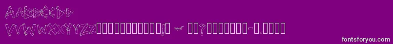 Fonte SriPapan – fontes verdes em um fundo violeta