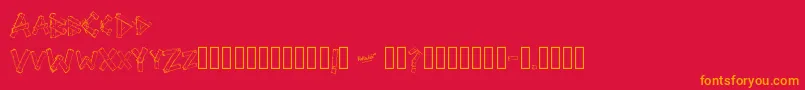 フォントSriPapan – 赤い背景にオレンジの文字