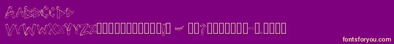 フォントSriPapan – 紫の背景に黄色のフォント