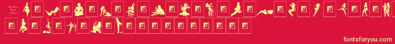 SexySilouetteStencils Font – Yellow Fonts on Red Background