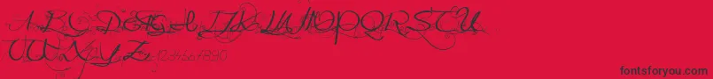 Onedaybeforerain-Schriftart – Schwarze Schriften auf rotem Hintergrund