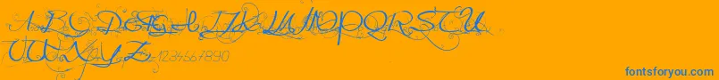 Onedaybeforerain Font – Blue Fonts on Orange Background