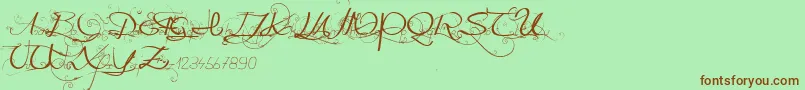 Onedaybeforerain Font – Brown Fonts on Green Background