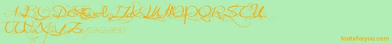 Onedaybeforerain Font – Orange Fonts on Green Background