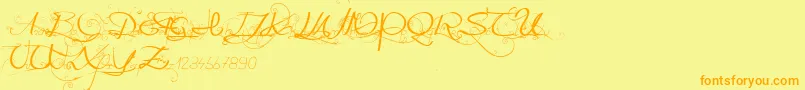 Onedaybeforerain Font – Orange Fonts on Yellow Background