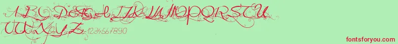 Onedaybeforerain Font – Red Fonts on Green Background