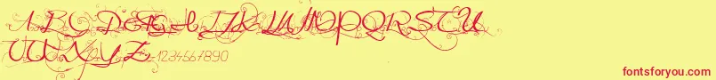 Onedaybeforerain Font – Red Fonts on Yellow Background