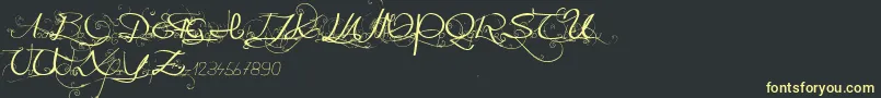 Onedaybeforerain Font – Yellow Fonts on Black Background