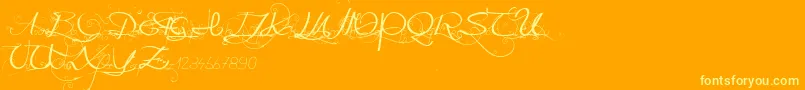 More about Onedaybeforerain Font Onedaybeforerain Font – Yellow Fonts on Orange Background