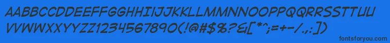 DigitalstripbbItal Font – Black Fonts on Blue Background