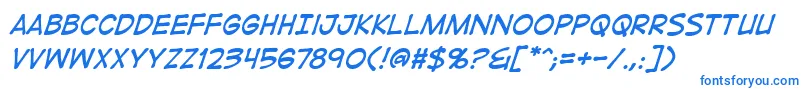 Czcionka DigitalstripbbItal – niebieskie czcionki