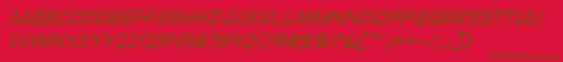 DigitalstripbbItal-Schriftart – Braune Schriften auf rotem Hintergrund