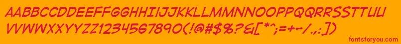 DigitalstripbbItal Font – Red Fonts on Orange Background