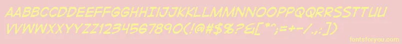 DigitalstripbbItal Font – Yellow Fonts on Pink Background