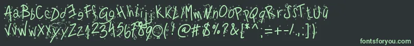Шрифт Pwhappynewyear – зелёные шрифты на чёрном фоне