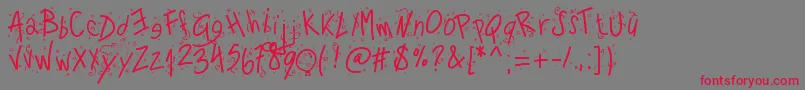 Pwhappynewyear Font – Red Fonts on Gray Background