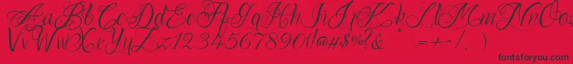 OnechancescriptRegular Font – Black Fonts on Red Background