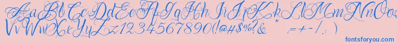 Шрифт OnechancescriptRegular – синие шрифты на розовом фоне